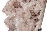 Sparkly, Pink Amethyst Geode Section on Metal Stand - Brazil #206973-8